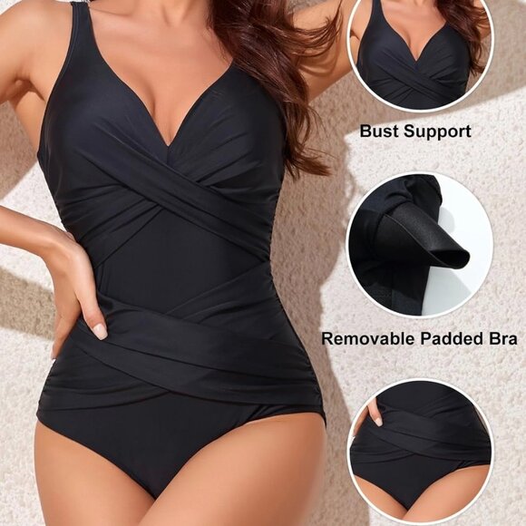 Tummy Control Swimsuits for Women Slimming Plus Size One Piece Bathing Suit 3XL - Picture 6 of 6